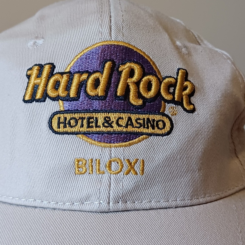 Hard Rock Hotel Casino Biloxi Hat Tan Khaki Embroidered Adjustable Cotton Cap